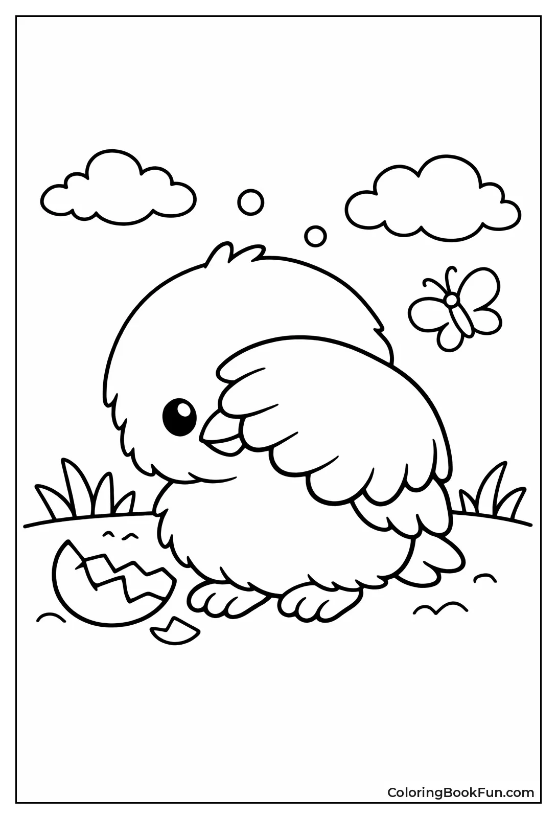 Fluffy Chick Peeks Out