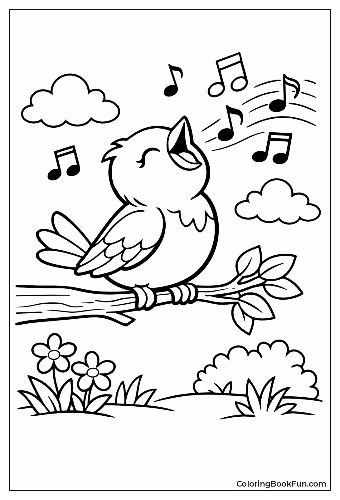 Bird Sings with Notes