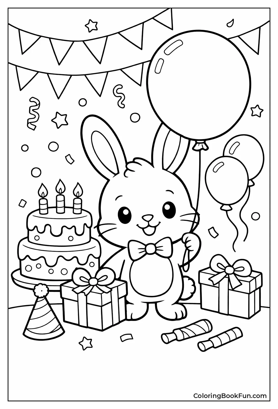 Bunny Holds Big Balloon