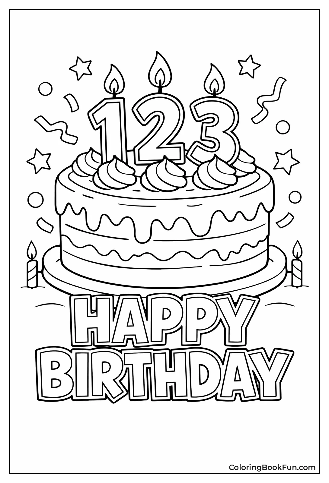 Birthday Cake with Number Candles