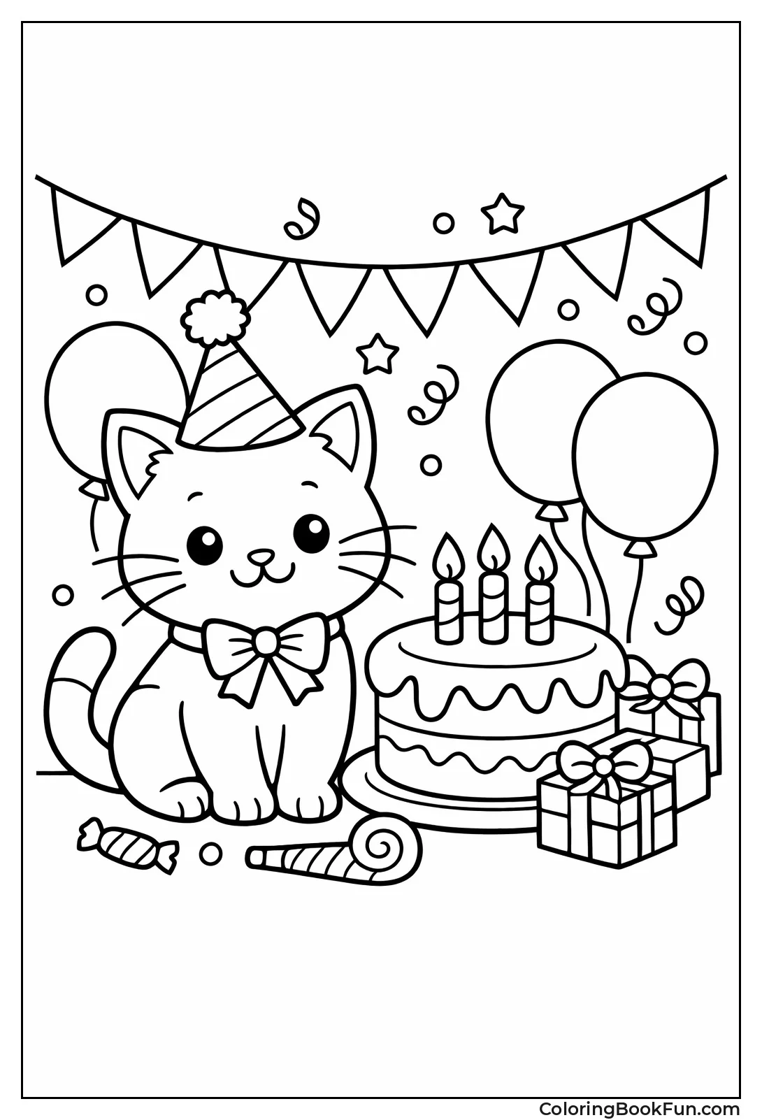 Cat with Birthday Cake