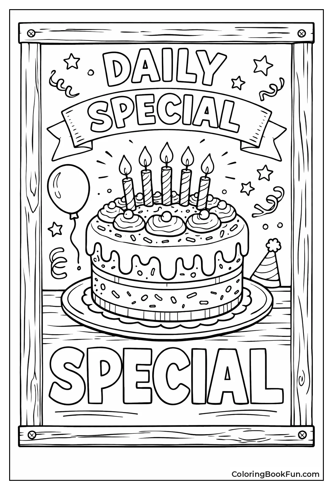 Chalkboard Menu Cake