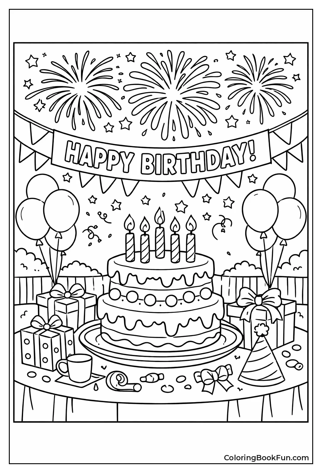 Fireworks over Birthday Party