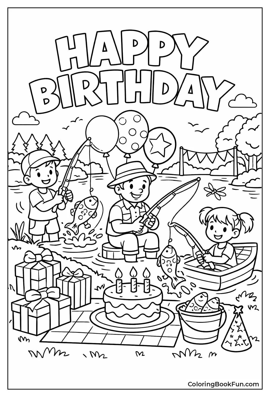 Birthday Cake Fishing Party