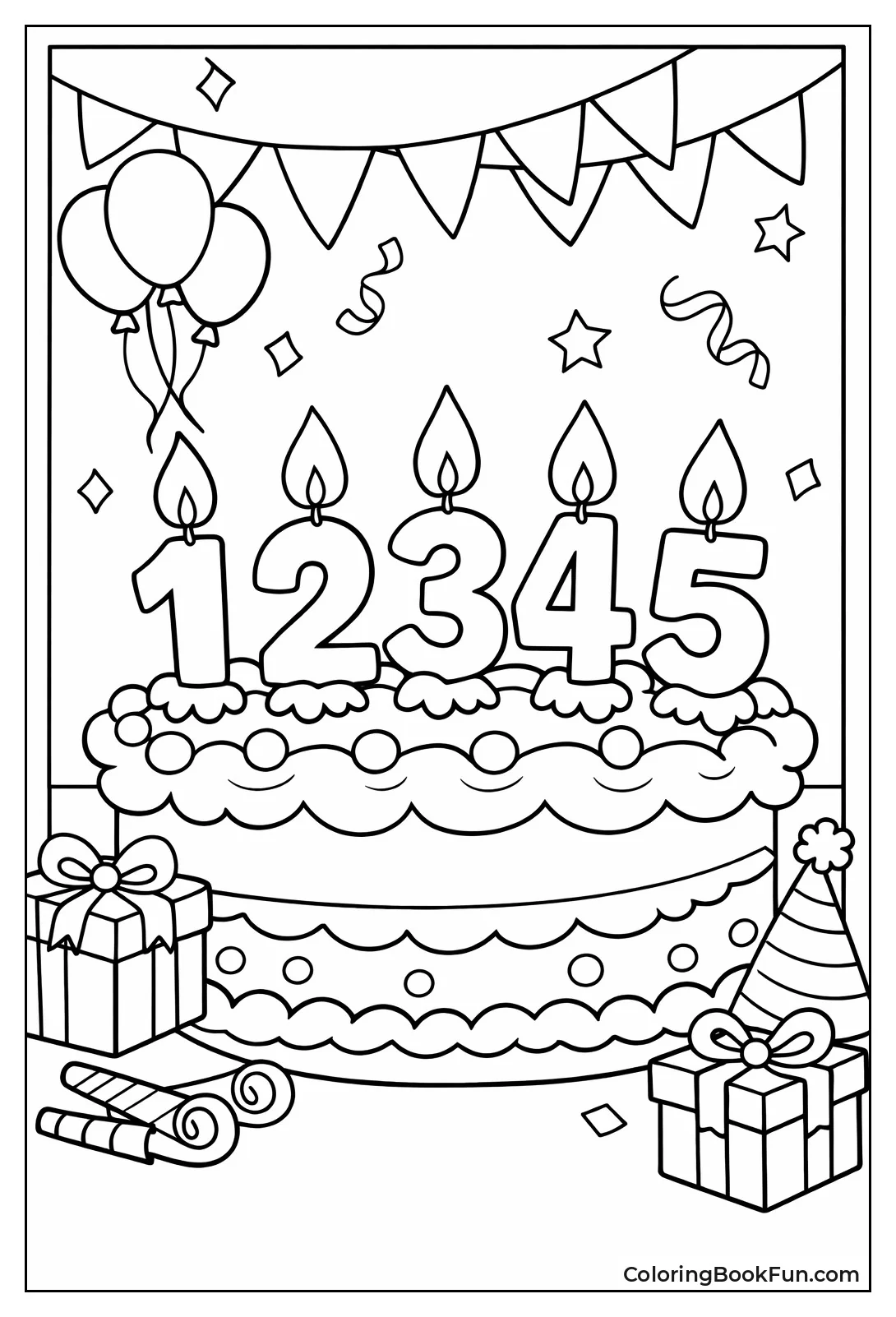 Row of Flaming Number Candles