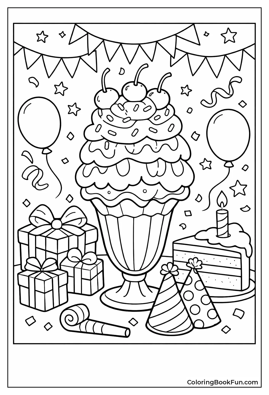 Tall Ice Cream Sundae