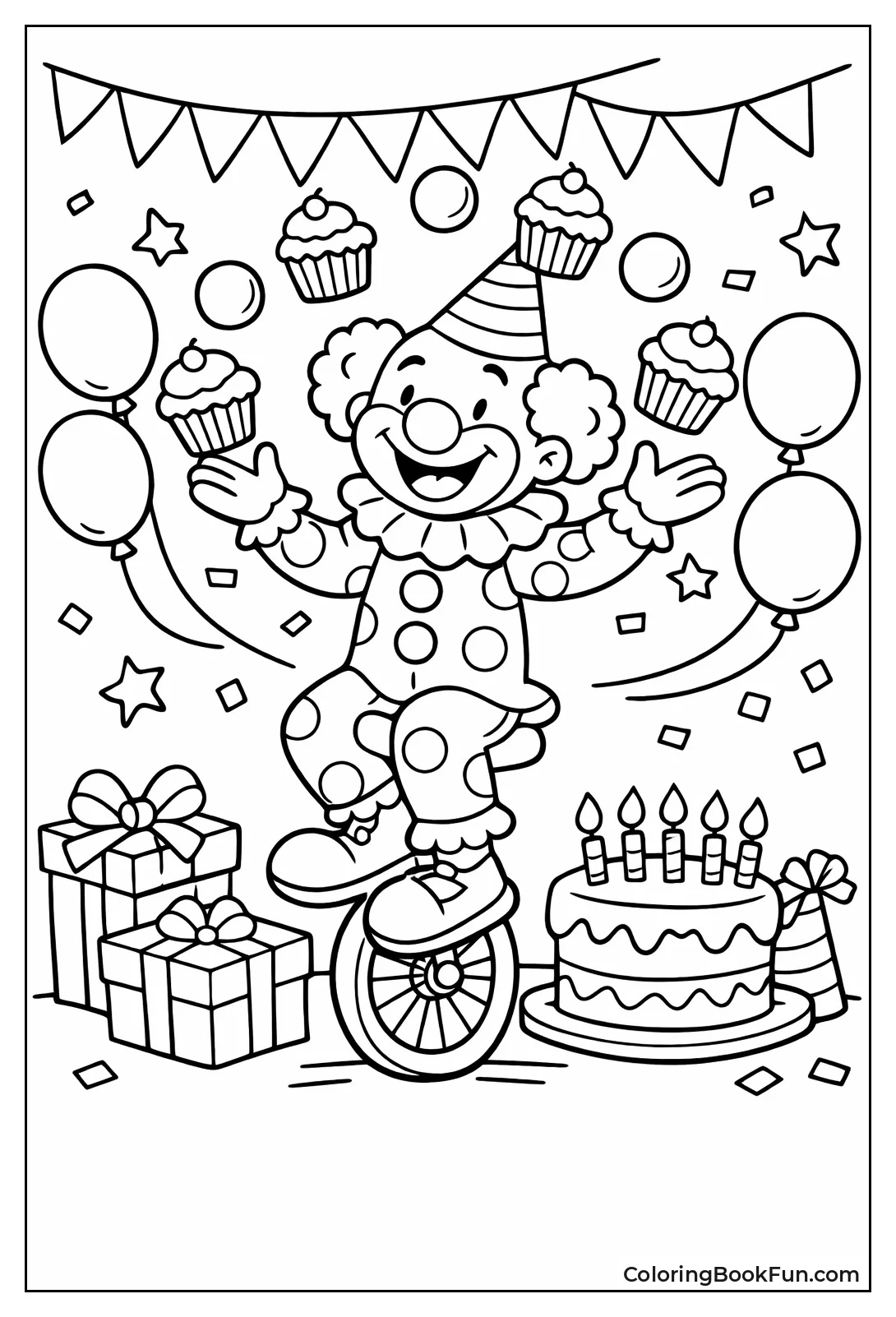 Clown Juggles Cupcakes