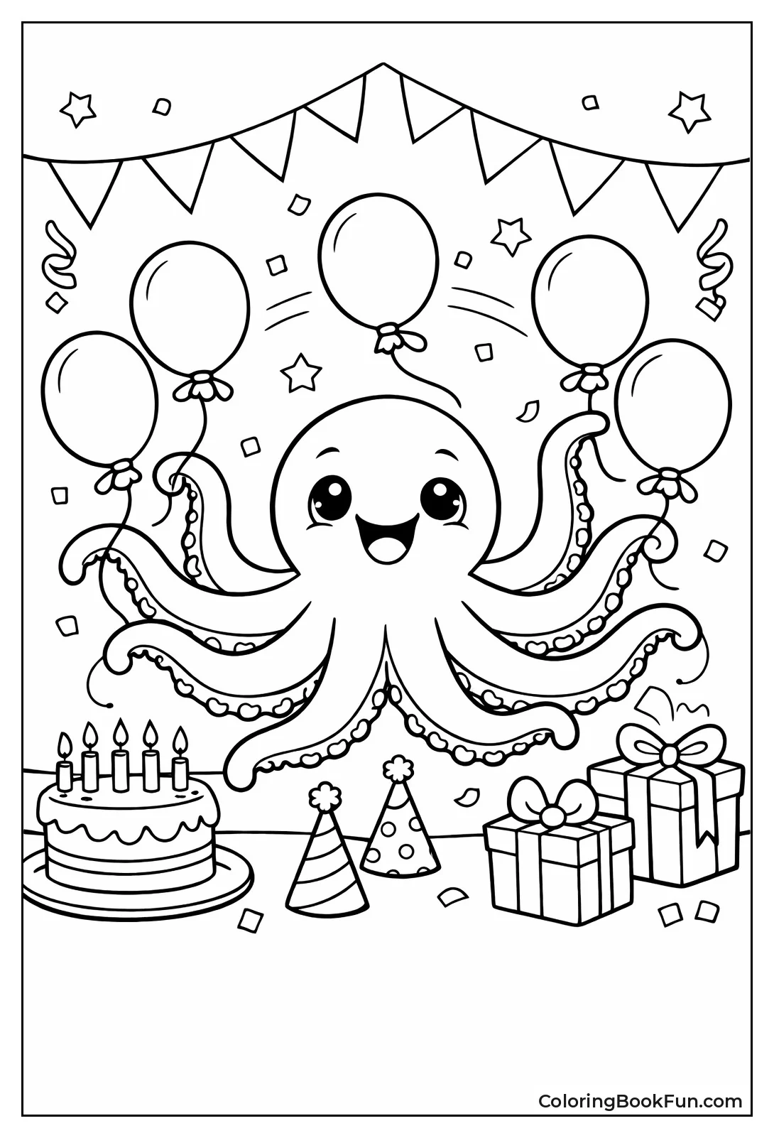 Octopus Juggles Balloons