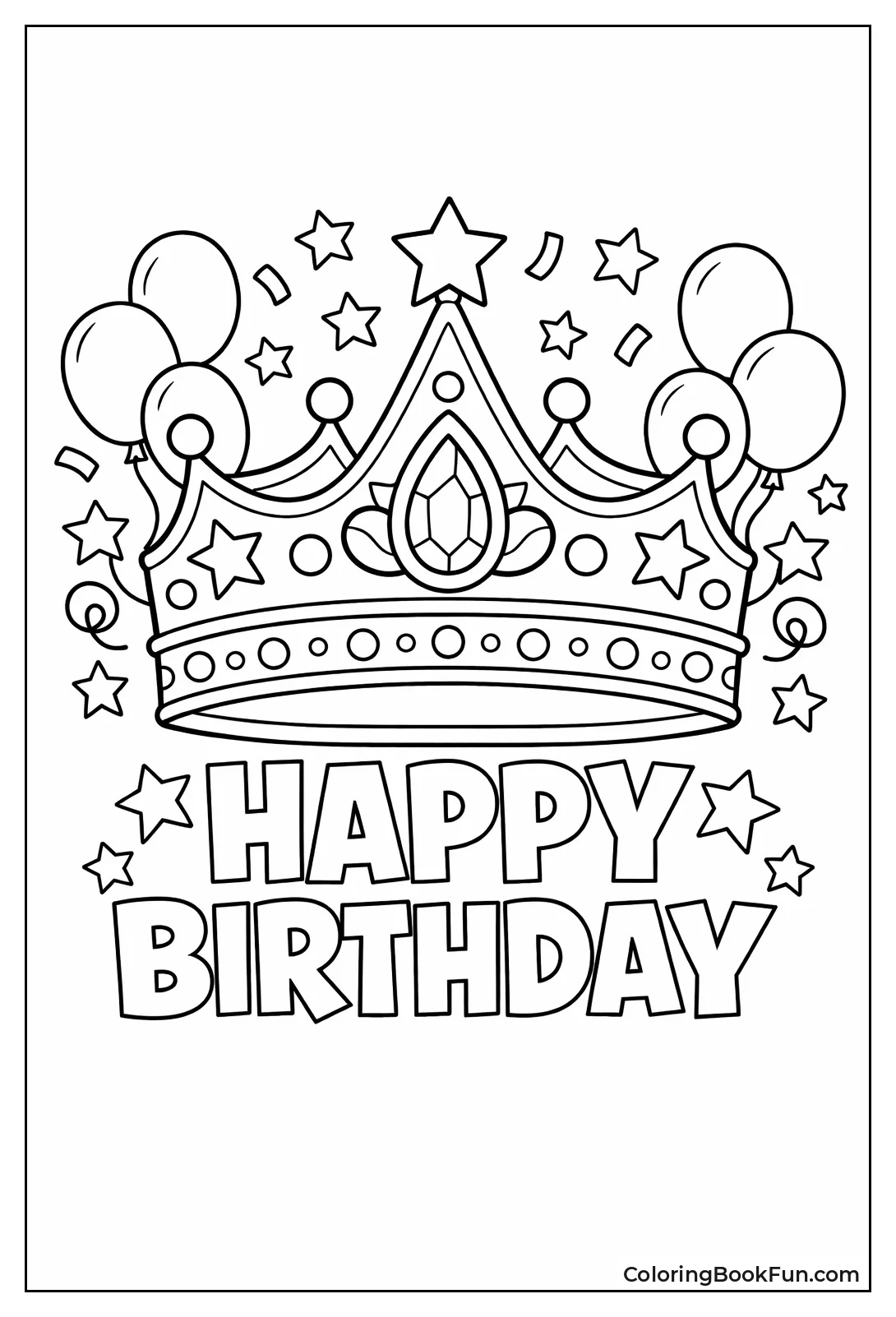 Birthday Crown with Balloons