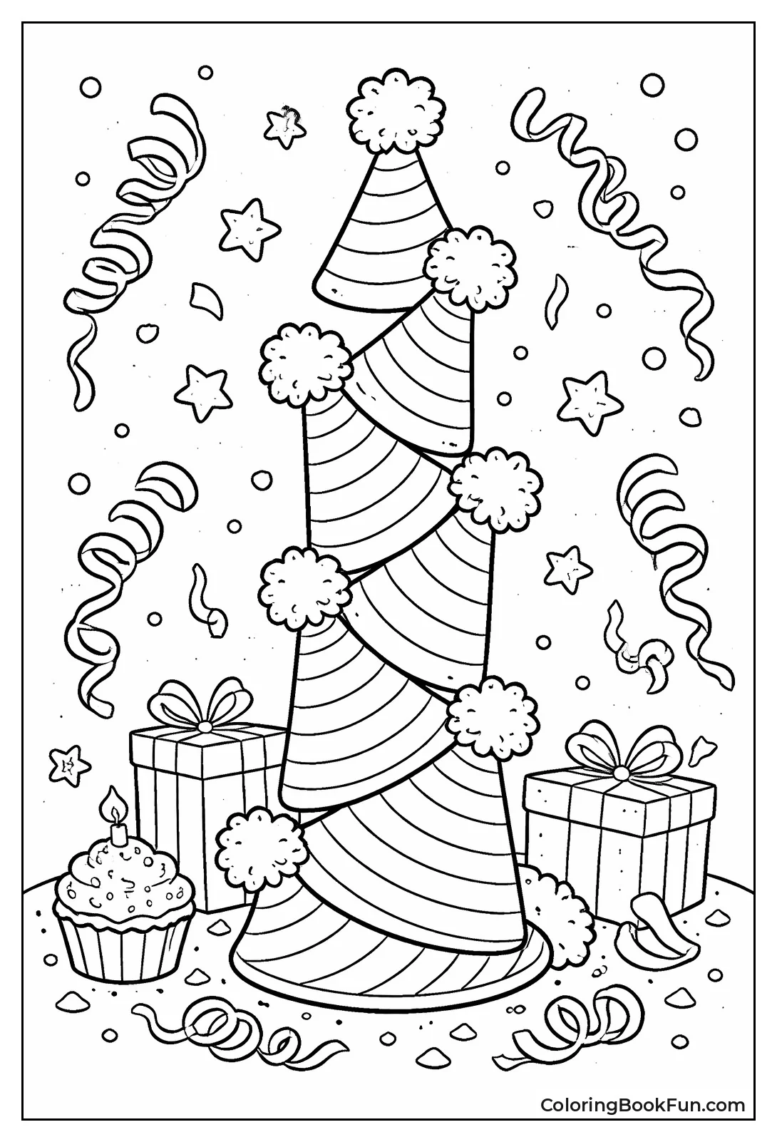 Stack of Striped Party Hats