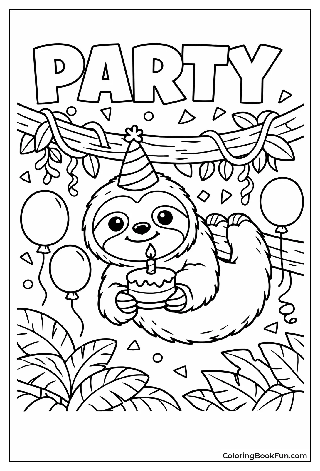 Sloth Wearing Party Hat