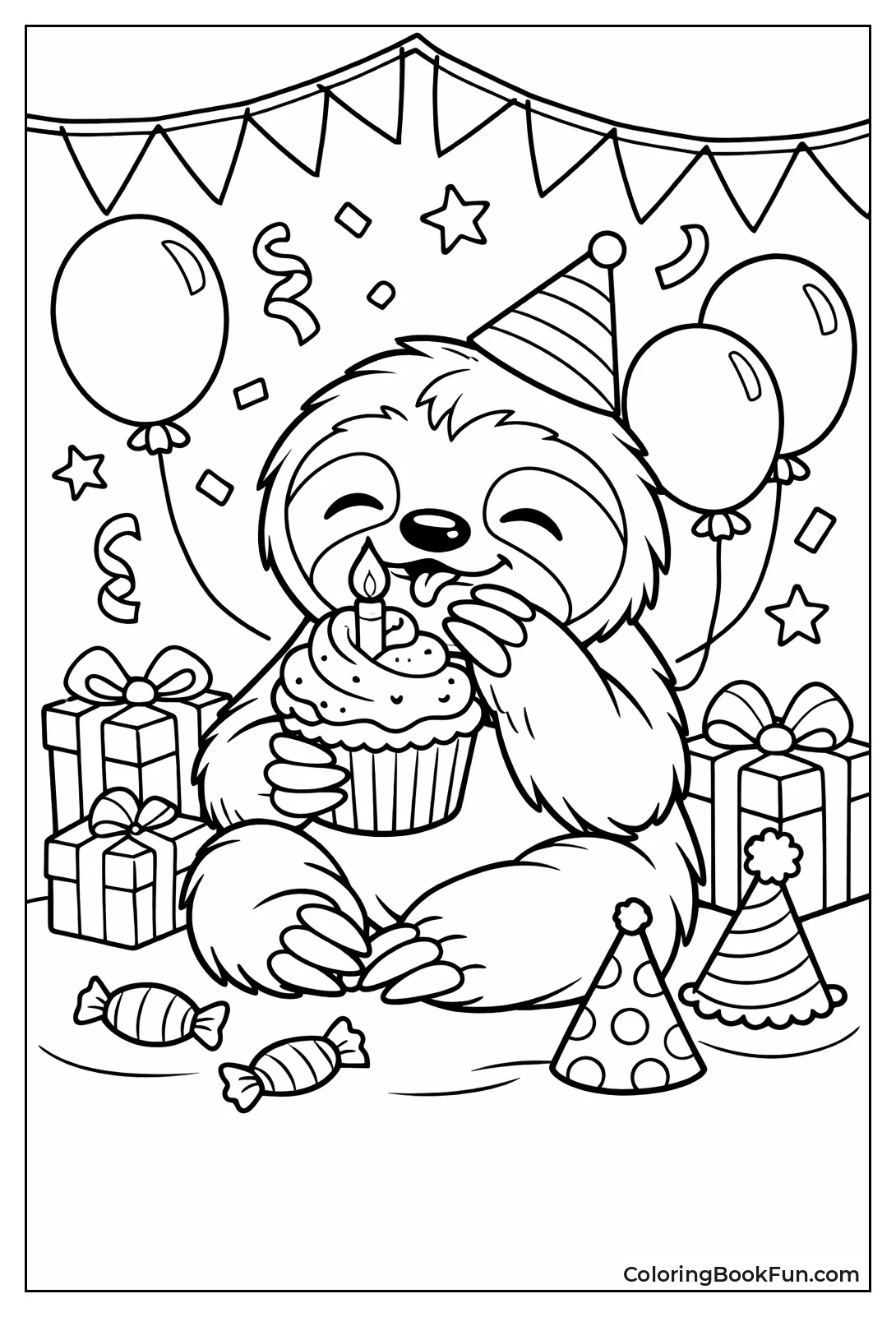 Sloth Munching Cupcake