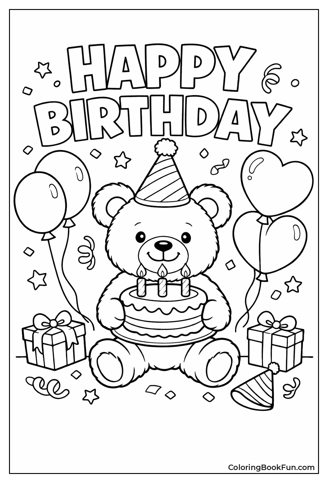 Birthday Teddy with Cake