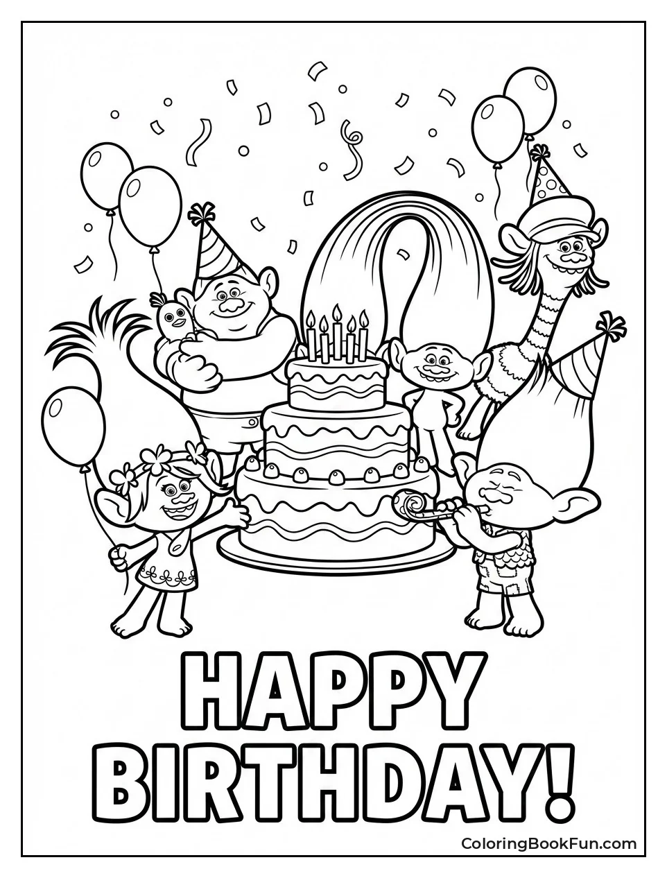 Trolls Celebrating Birthday Party