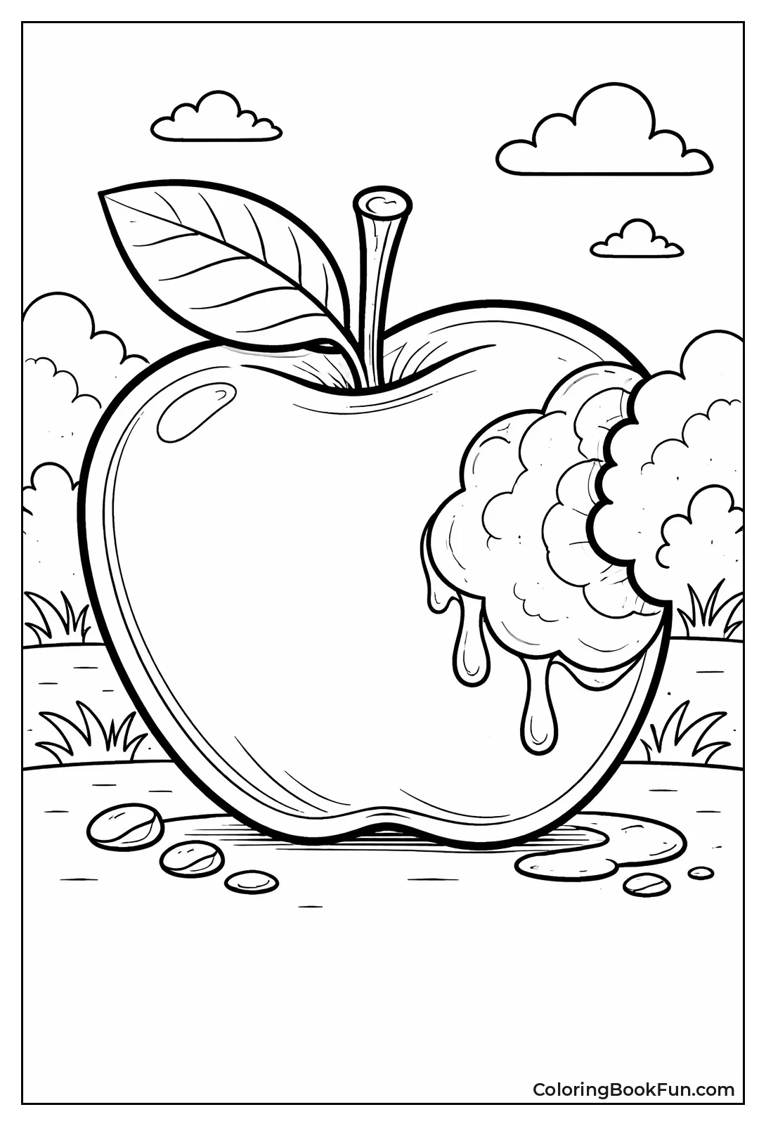 Biting Juicy Apple Dripping