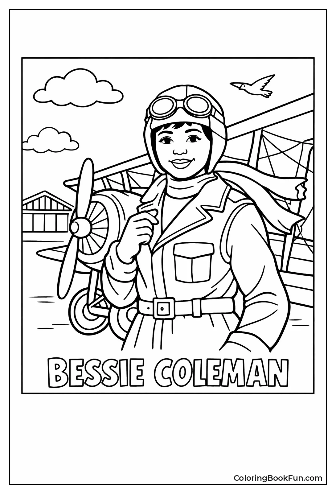 Bessie Coleman Flies Biplane
