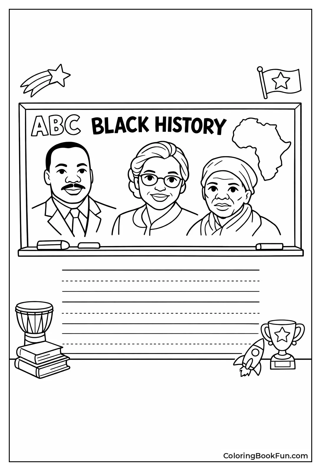 Chalkboard with History Heroes