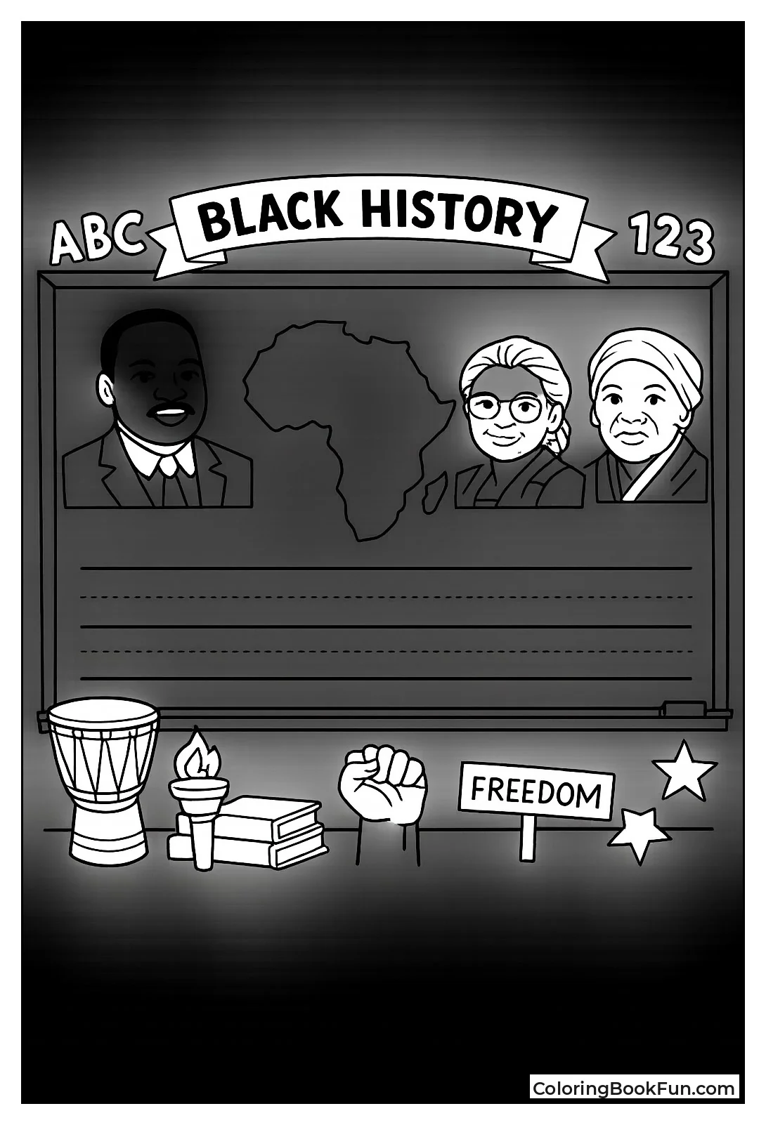 Chalkboard with History Heroes