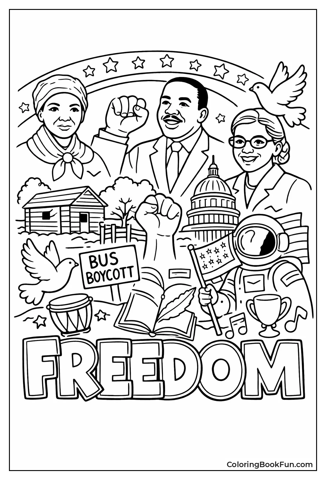 Bubble Letters Spell Freedom