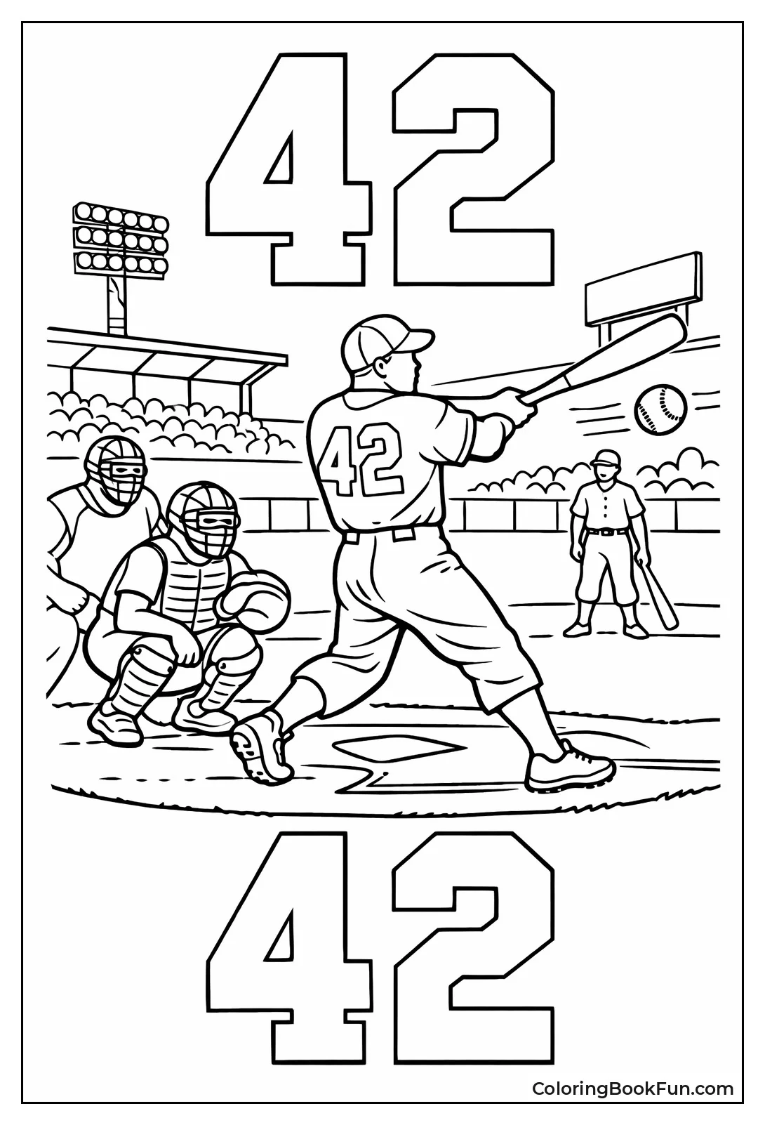 Jackie Robinson Swings Baseball Bat