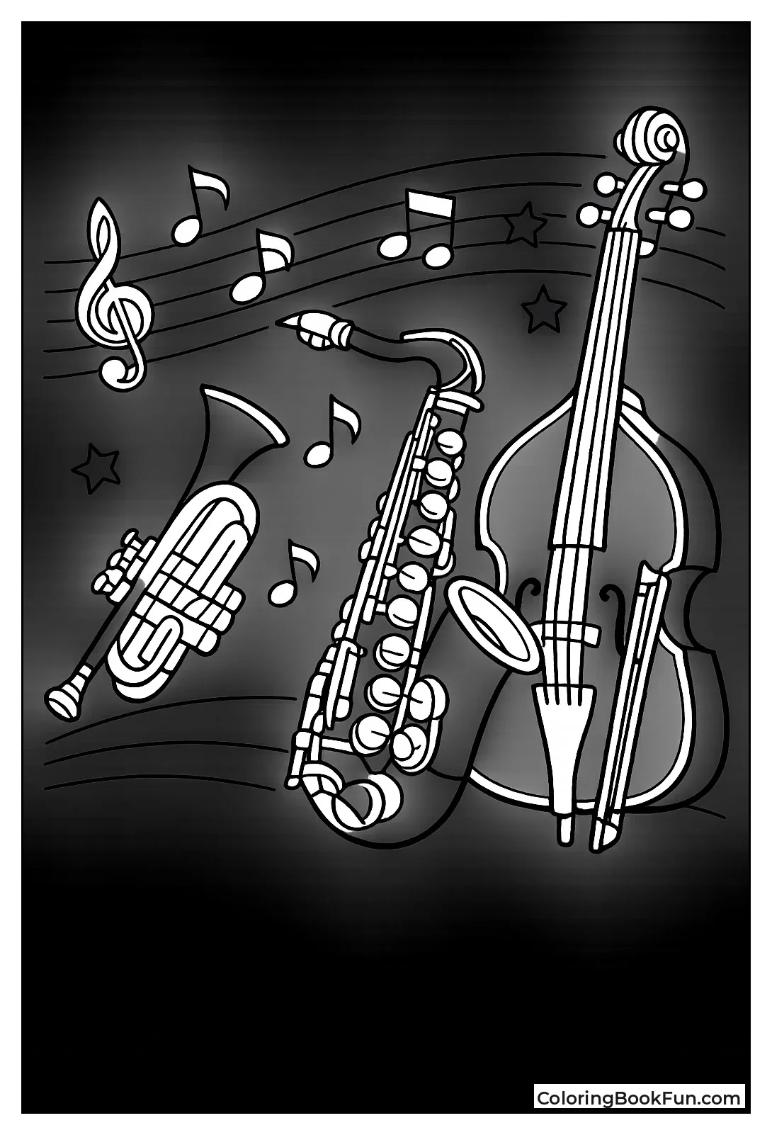 Jazz Instruments with Notes