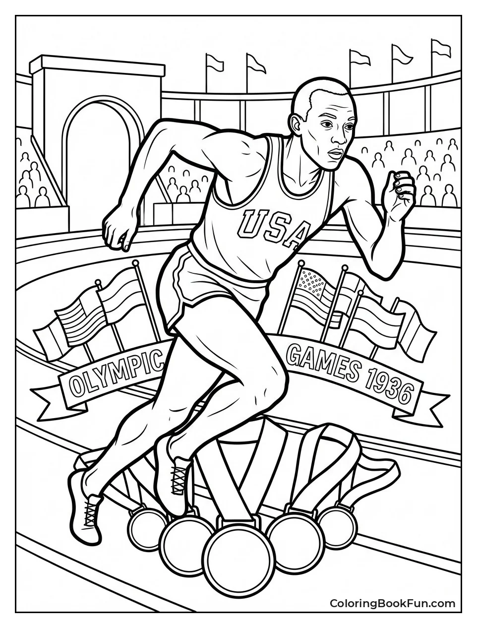 Jesse Owens Sprints Fast