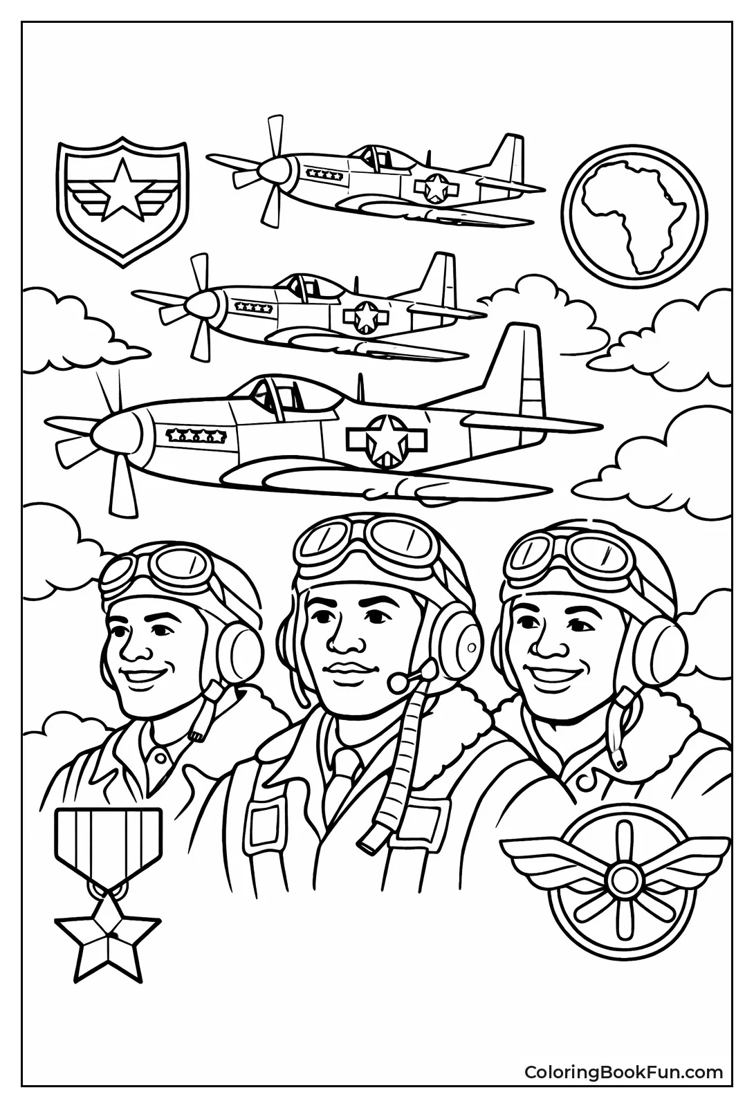 Tuskegee Airmen Fly Planes