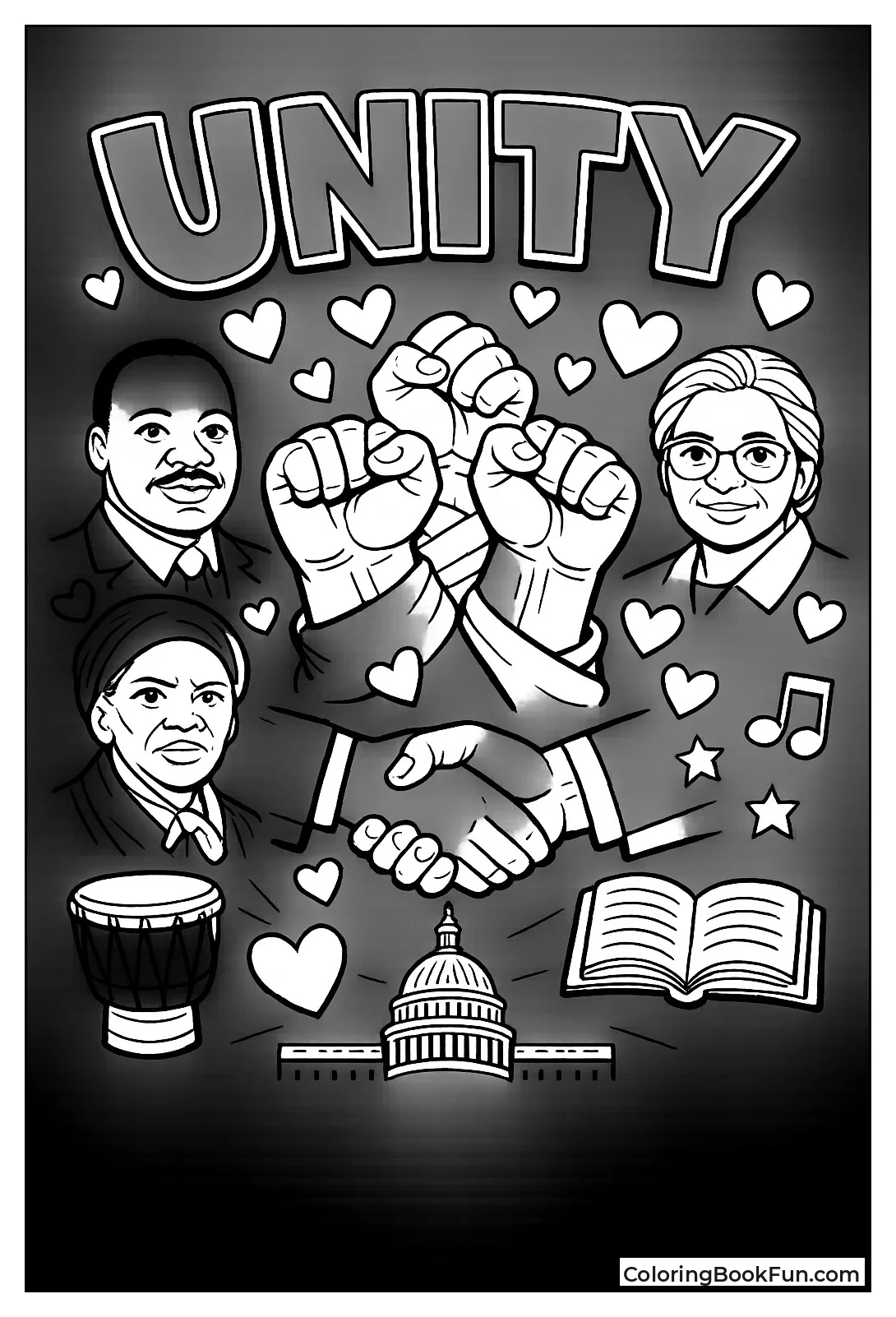 Raised Fists Show Unity