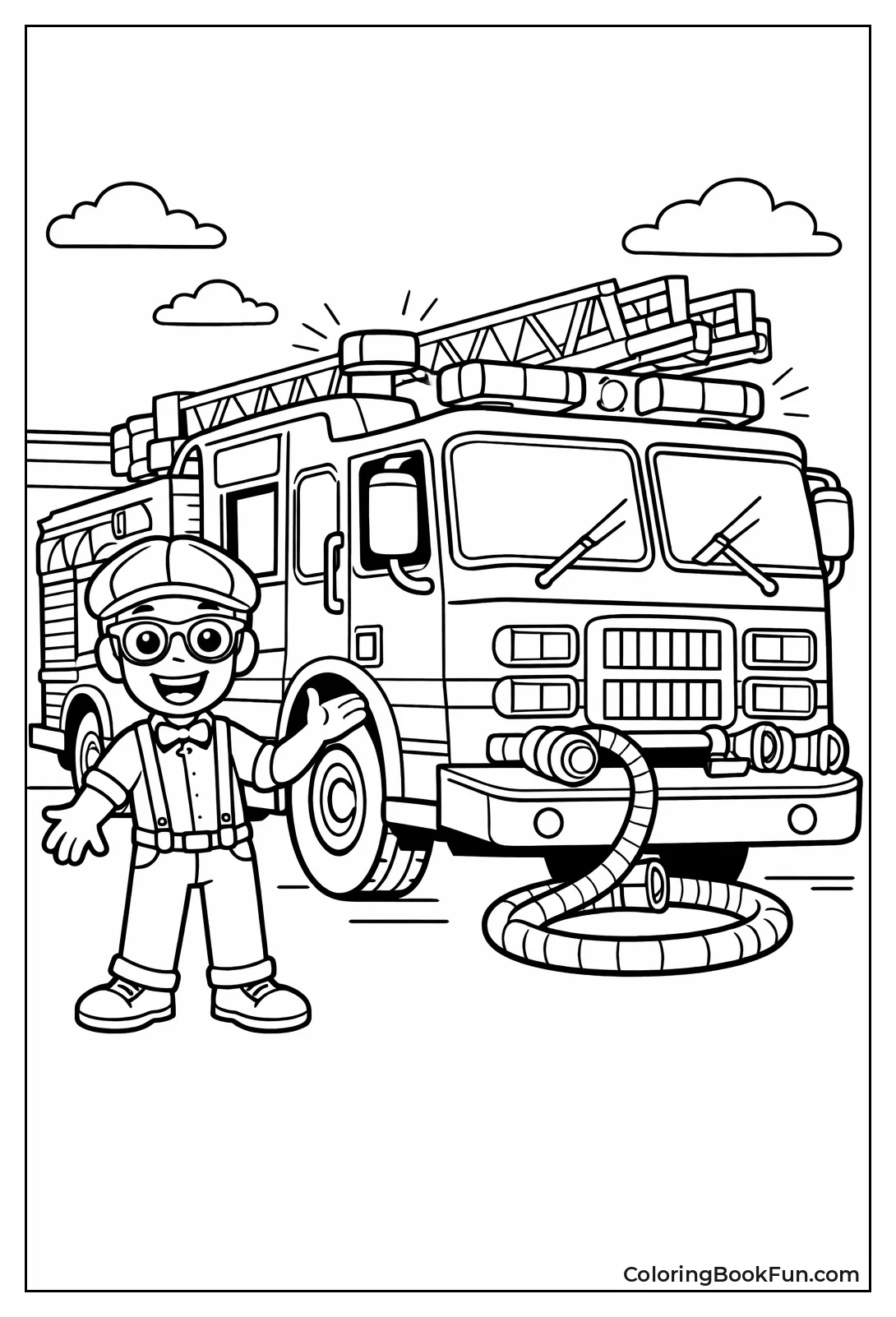 Blippi Explores Red Fire Truck