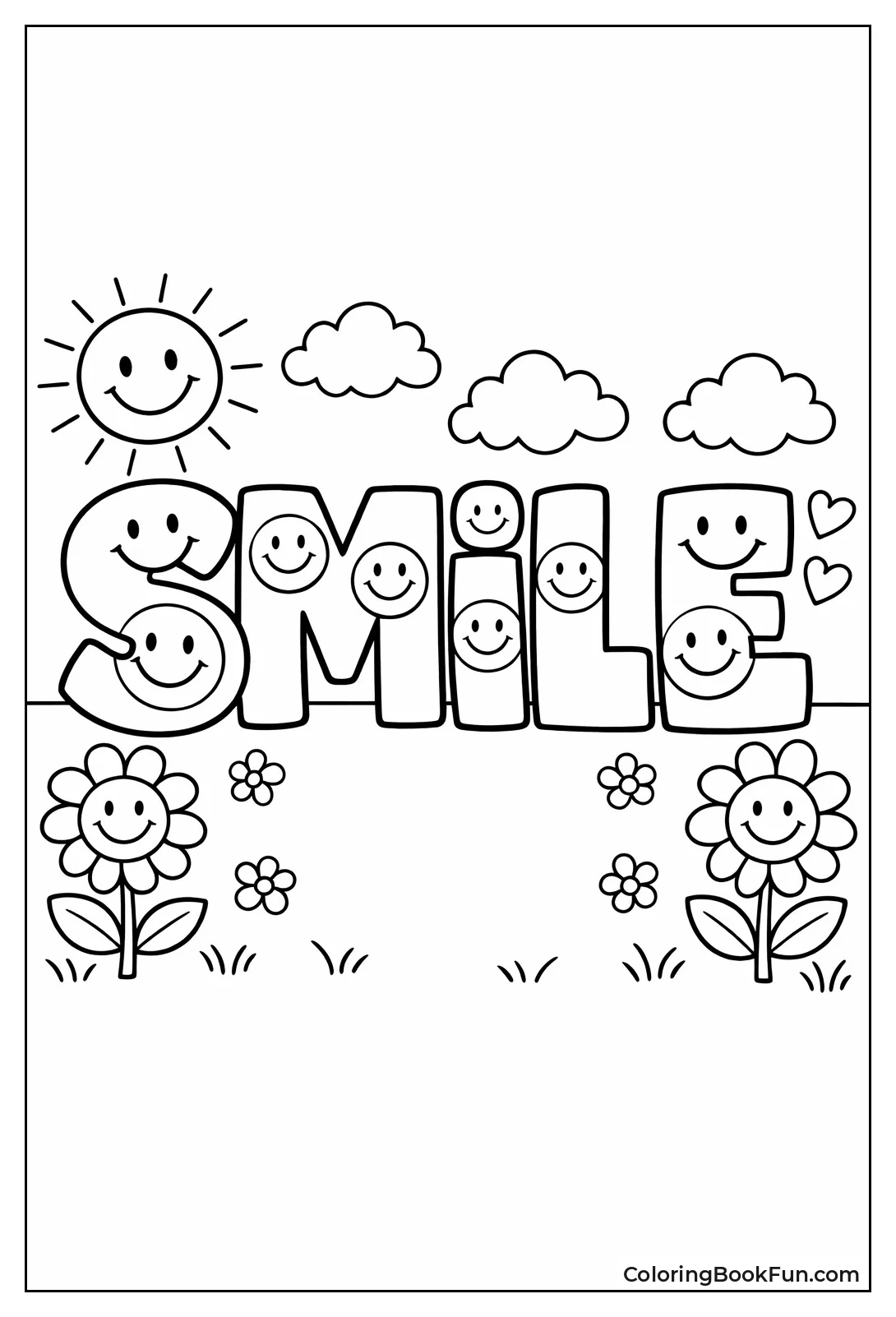 Block Letters with Smile