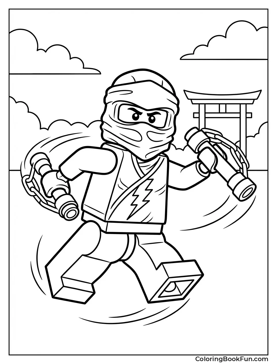 Blue Ninja Dashing Lightning