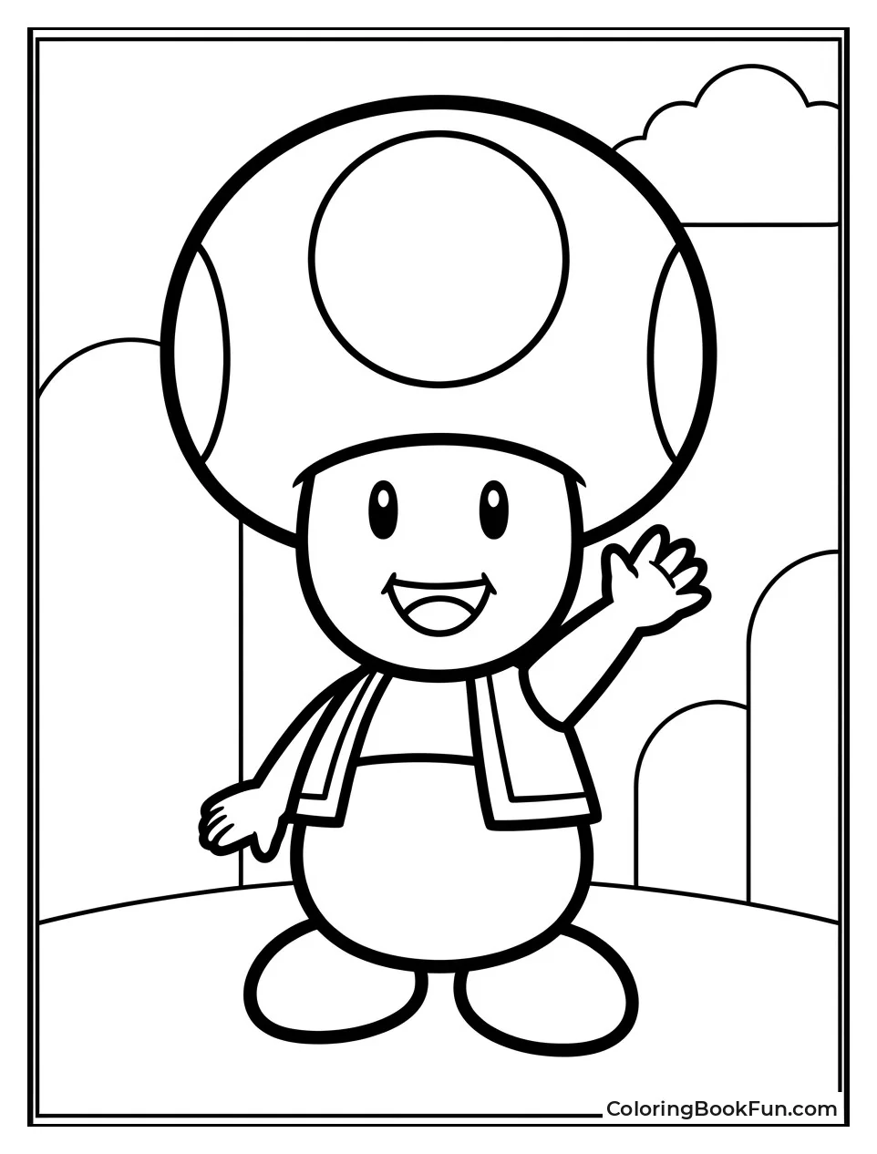 Blue Toad Waves Cheerfully