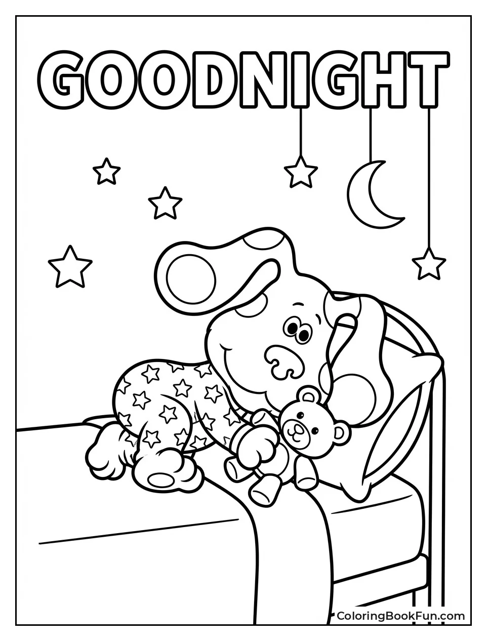 Blue Wears Pajamas Holding Toy