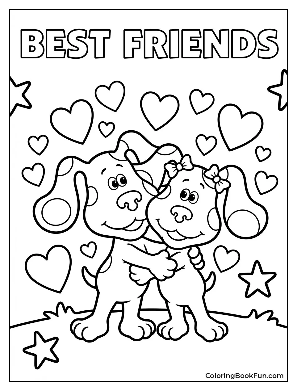 Blue Hugs Magenta with Hearts