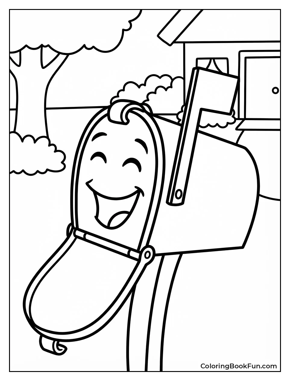 Mailbox Laughs with Big Smile