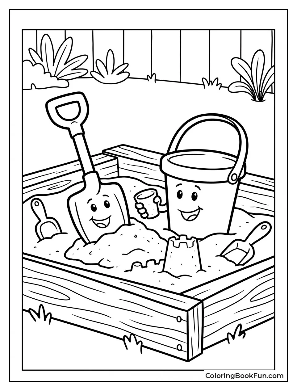 Shovel and Pail Play in Sand