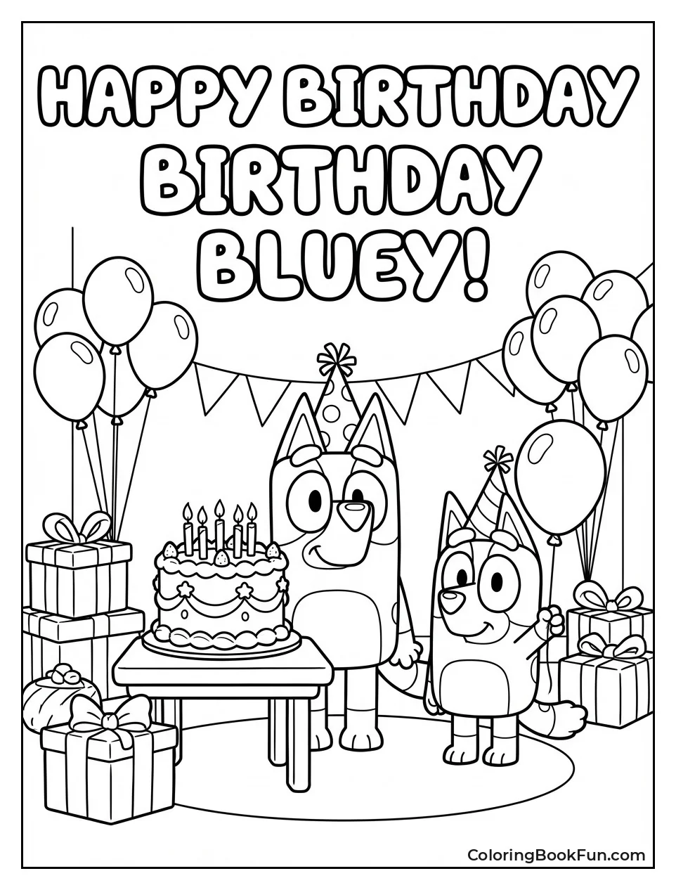 Bluey with Birthday Cake