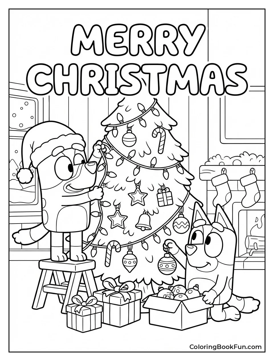 Bluey Decorating Christmas Tree