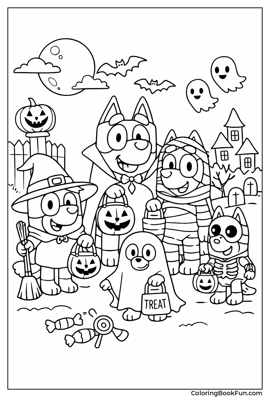 Bluey Dressed as Friendly Ghost