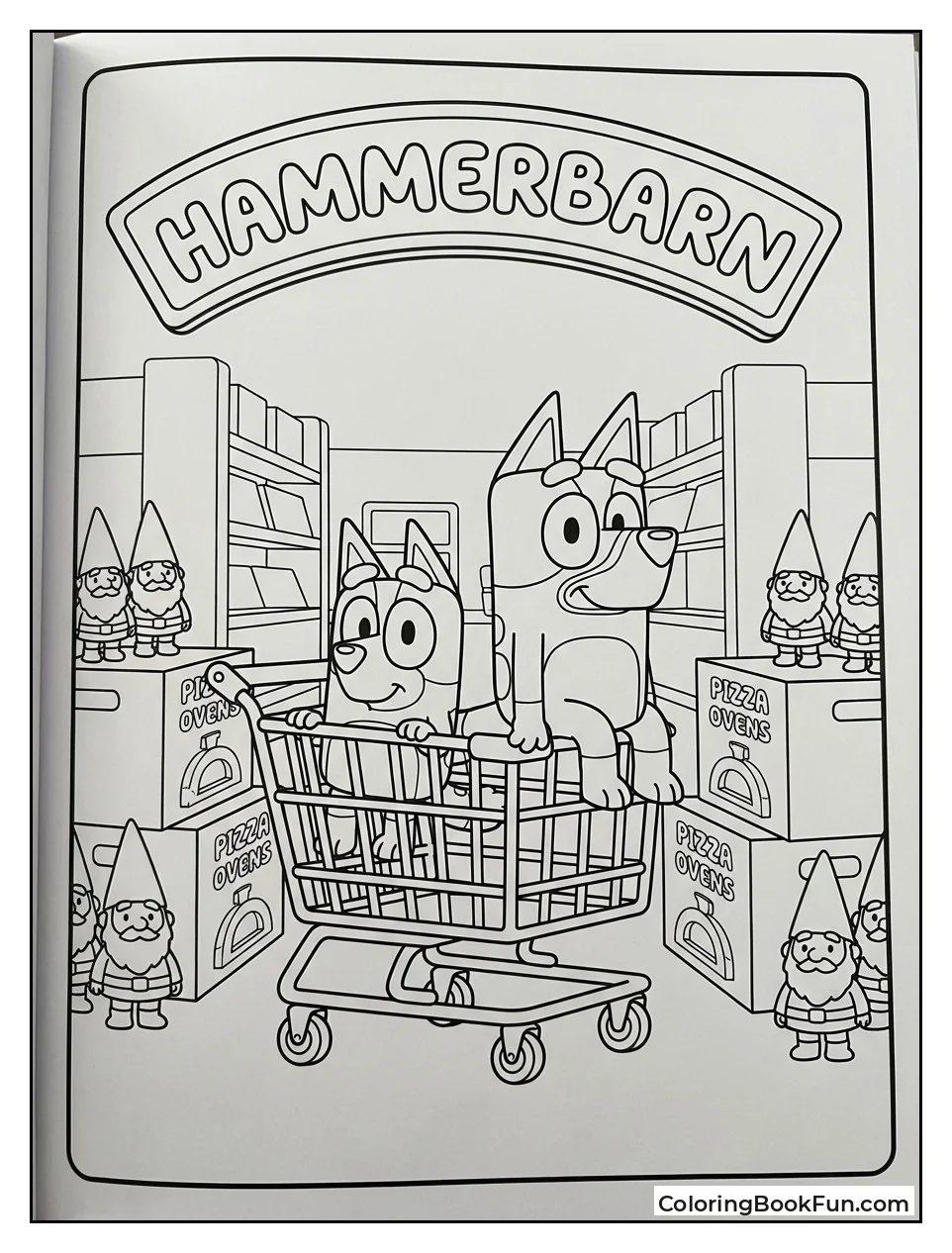 Bluey Riding Trolley at Store