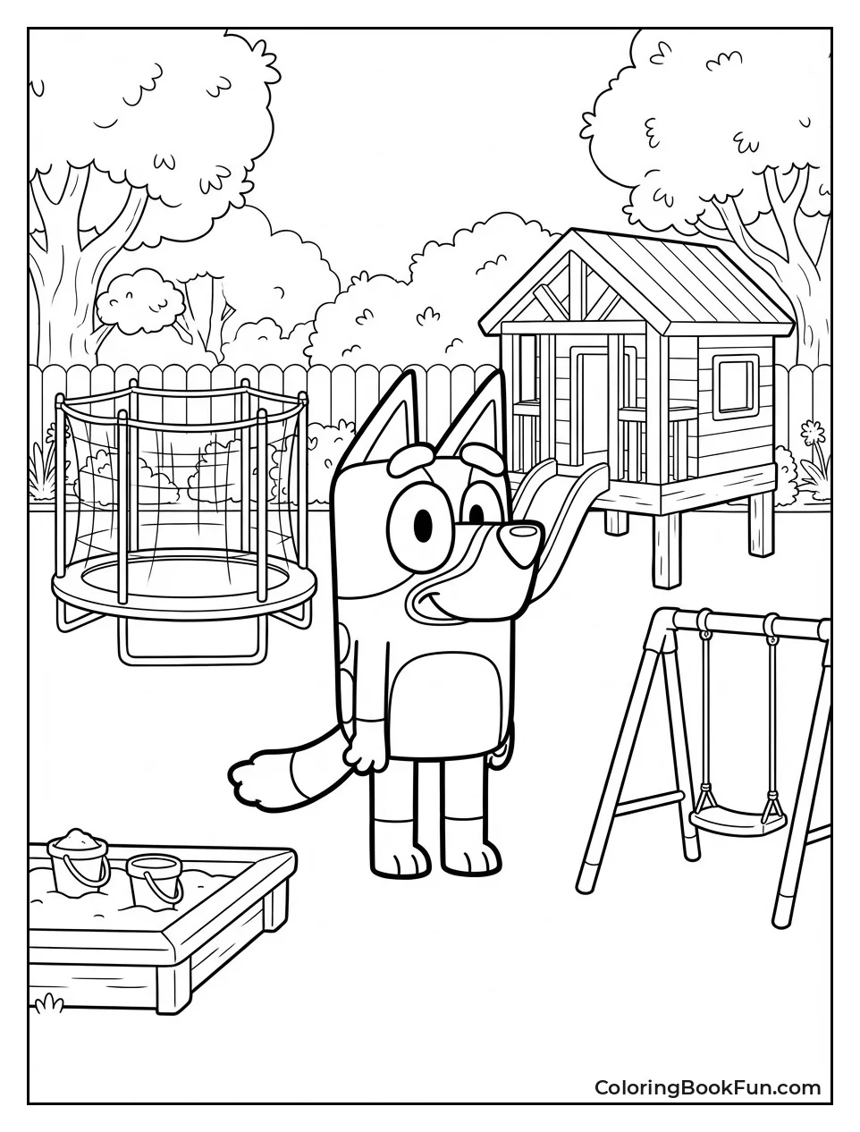 Backyard Trampoline and Cubby House