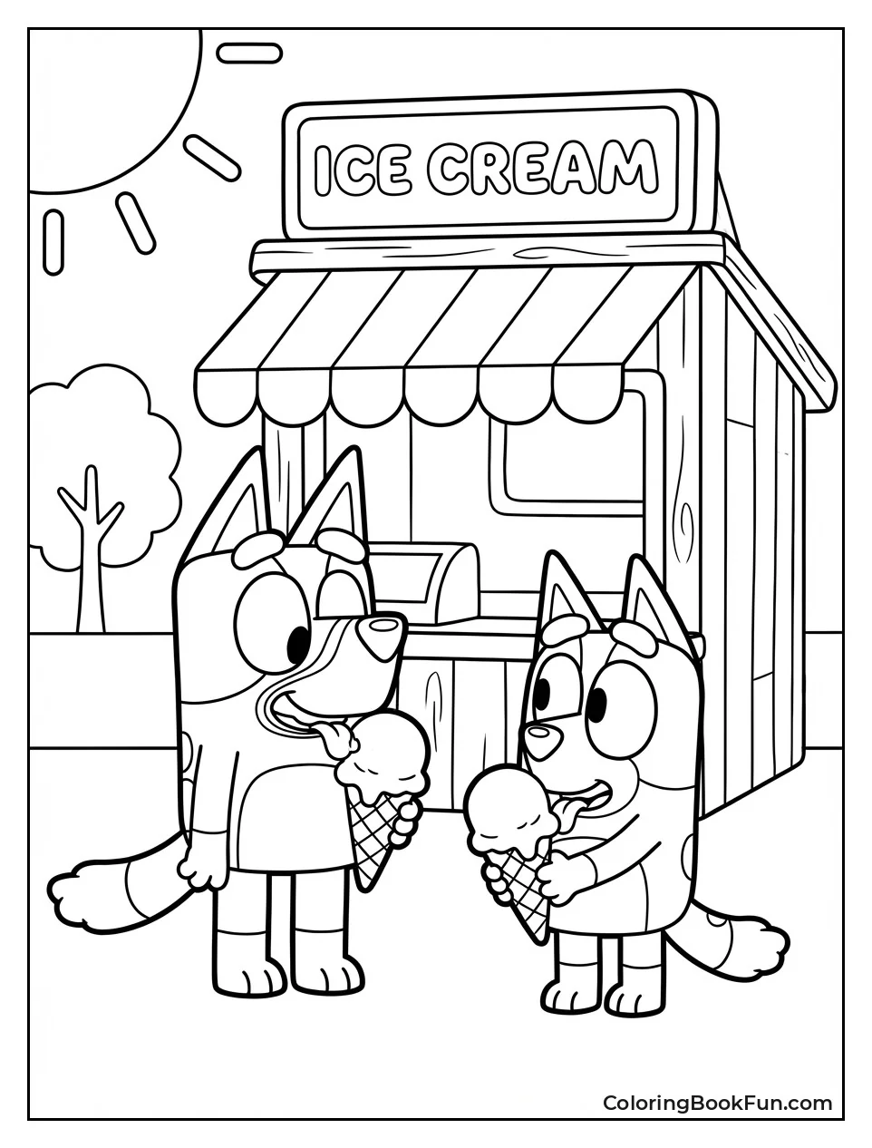 Bluey Licking Ice Cream