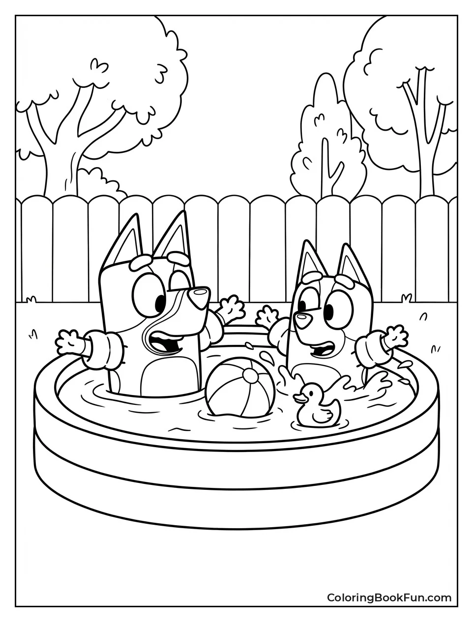 Girls Splashing in Pool