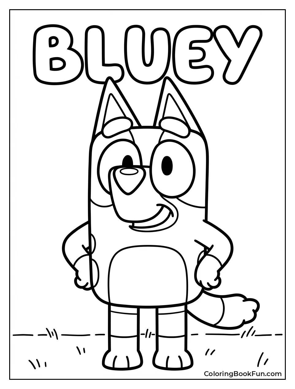 Bluey Smiling with Paws on Hips