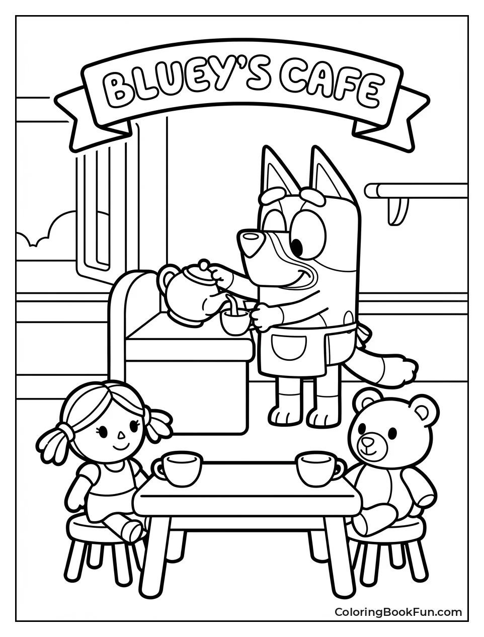 Bluey Serving Cafe Tea