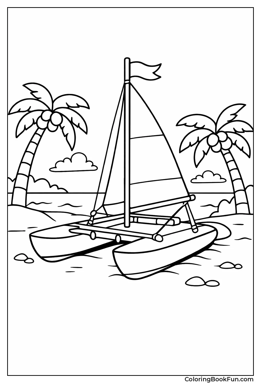 Catamaran on Sandy Beach