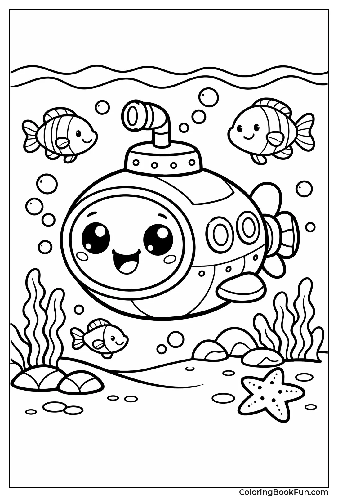 Kawaii Submarine with Fish