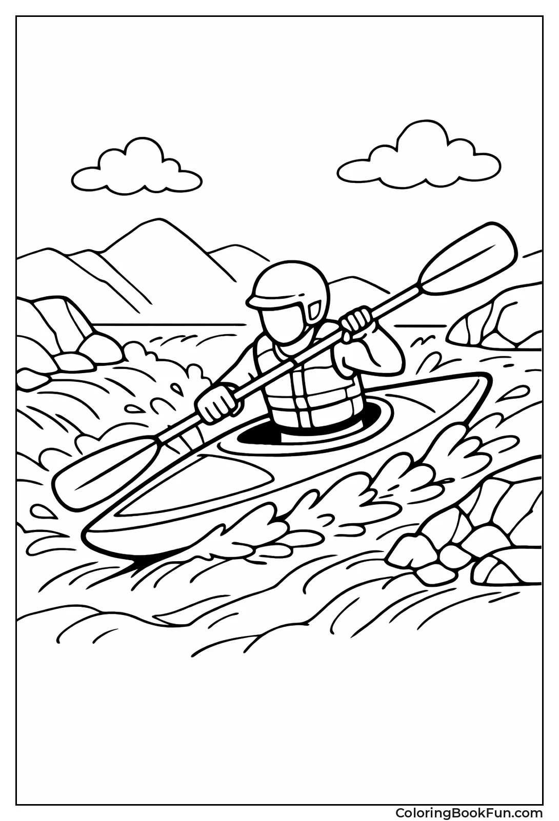 Kayak on River Rapids