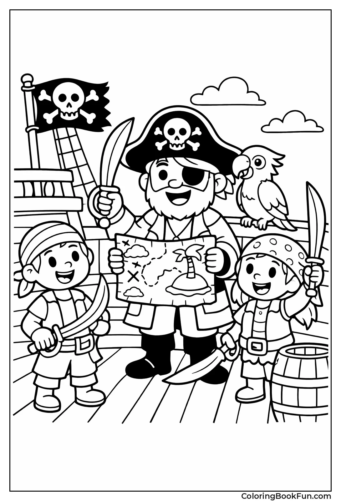 Pirates on Ship Deck