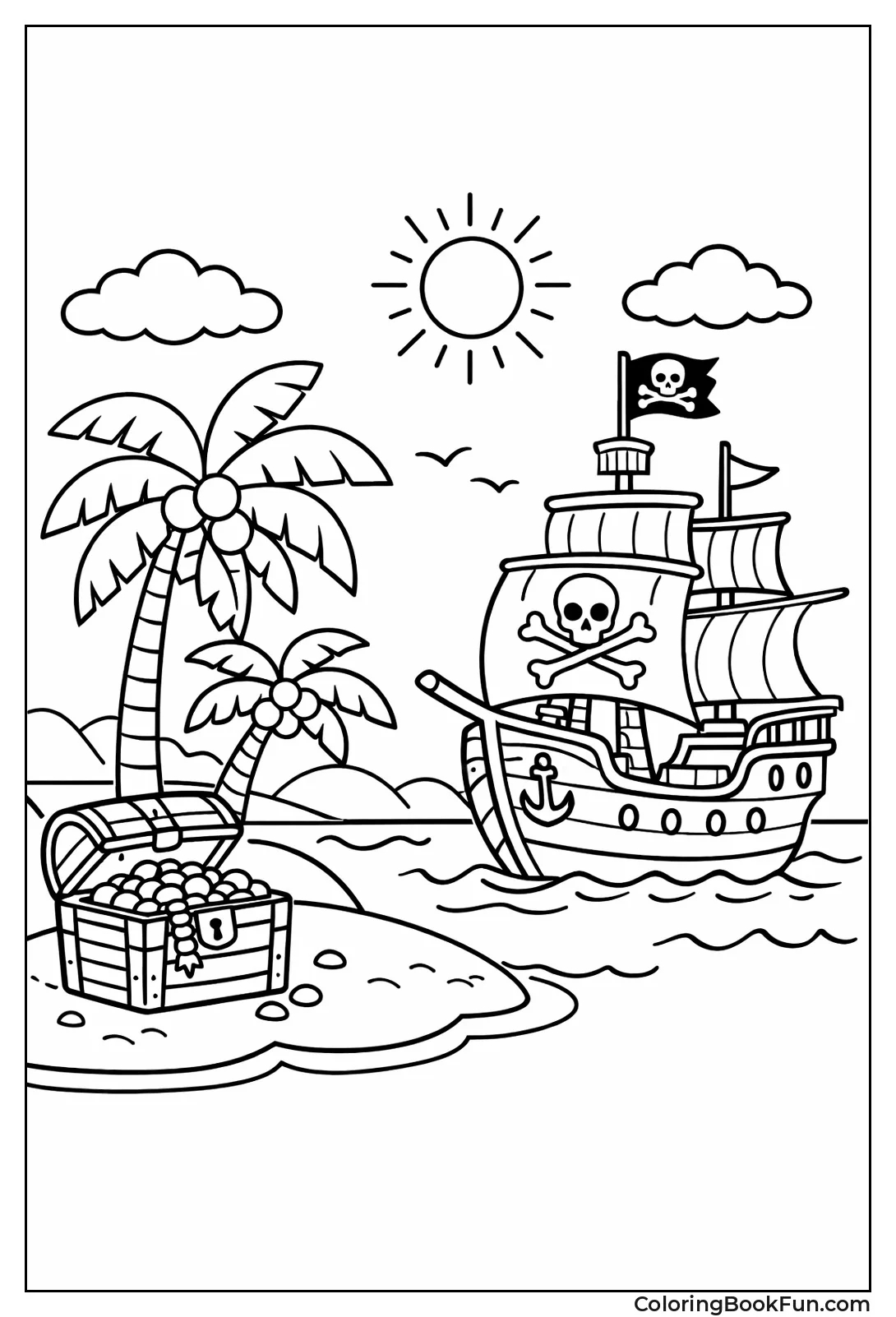 Pirate Ship near Island
